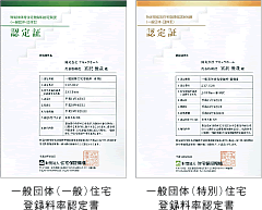 一般団体(一般)住宅登録料率認定書/一般団体(特別)住宅登録料率認定書 一般団体(一般)住宅登録料率認定書/一般団体(特別)住宅登録料率認定書